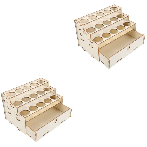2Pièces Support Rangement Beige Compact Avec Intégré 2