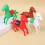 12Pièces Petits Jouets Chevaux Interactifs Multicolores Pour Enfants 10