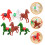 12Pièces Petits Jouets Chevaux Interactifs Multicolores Pour Enfants 9