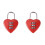 2Pièces Cadenas Cœur Multi Couleur Compact Pour Bagages Et Coffres 2
