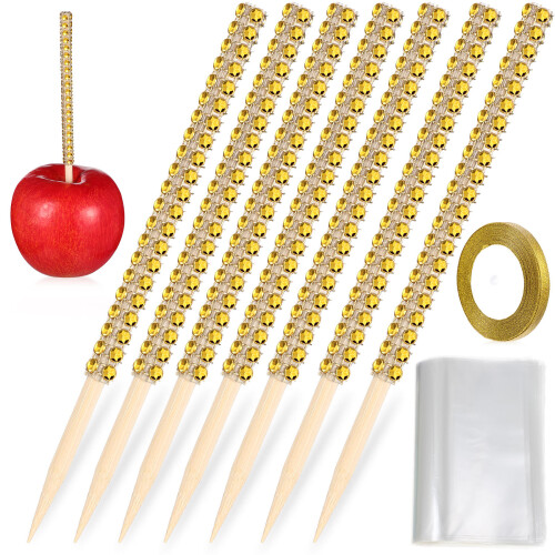 2Ensembles Piques Bois Décoratifs À Strass