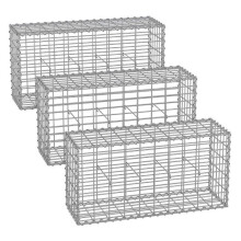 Gabion - HELLOSHOP26 - Set von 3 - Galvanisierter Stahl - Einfache Montage - 100 x 50 x 30 cm