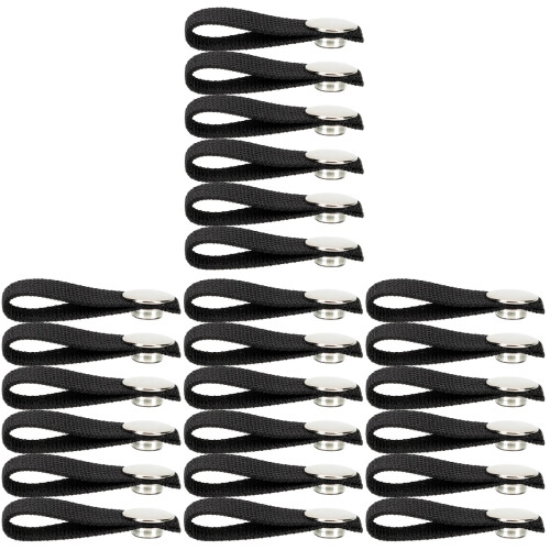 12Paires Sangles Remplacement Casque Hockey Aluminium Polyester Noir 2