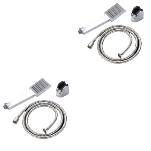 6Pcs Adjustable Silver Handheld Shower Head Bathroom Sprinkler Durable 2