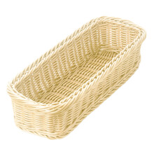 3Pcs Plastic Rattan Woven Basket Assorted Color Tableware Storage Box