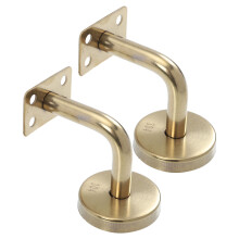 8Pcs Metal Golden Banister Brackets Wall Mounted Handrail Support