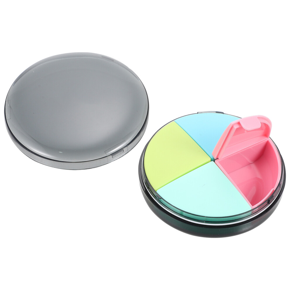 Artibetter 5Pcs Scratch-Proof Round Medicine Organizer Portable Multi-Grid Case