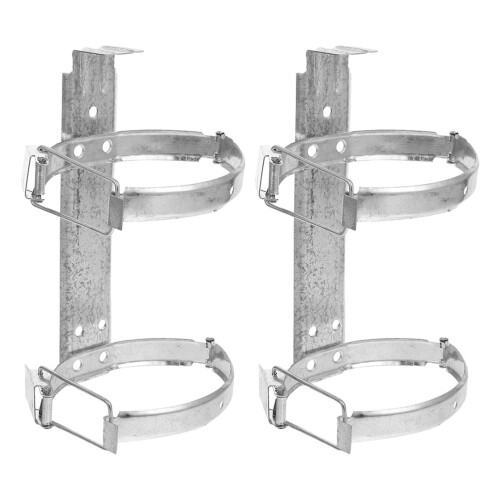 4Pcs Iron Fire Extinguisher Mount Wall Bracket Silver Durable Holder