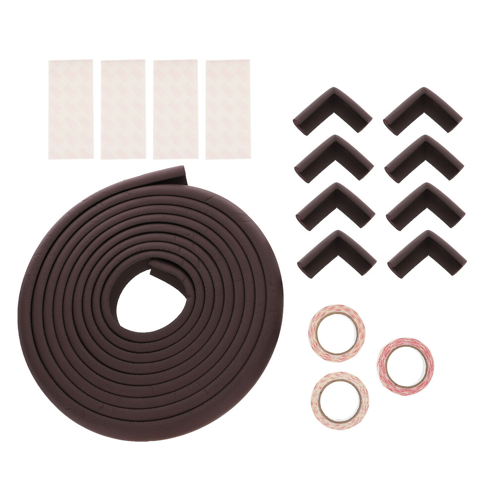 Artibetter 5Sets Baby Corner Bumper Strips Brown Soft Protector For Home Use