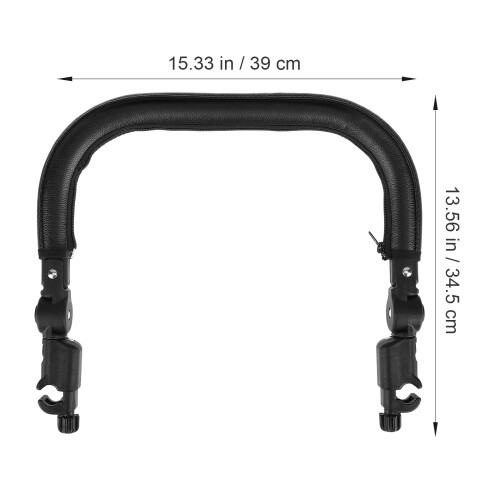 3Pcs Adjustable Black Stroller Bumper Handle Bar Foam Layered Armrest 1