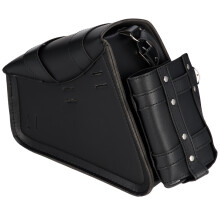 2Pcs Durable Waterproof Motorcycle Bag Black PU Saddle Pouch