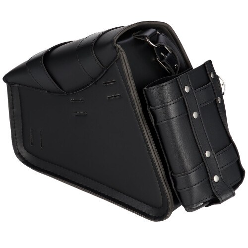 2Pcs Durable Waterproof Motorcycle Bag Black PU Saddle Pouch