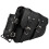 2Pcs Durable Waterproof Motorcycle Bag Black PU Saddle Pouch 2