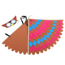 2Pcs Kids Owl Bird Costume with Felt Wings and Mask for Stage Shows