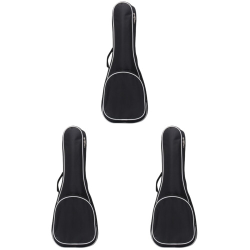 3Pcs Waterproof Guitar Gig Bag Black with Pockets and Convenient Strap 1