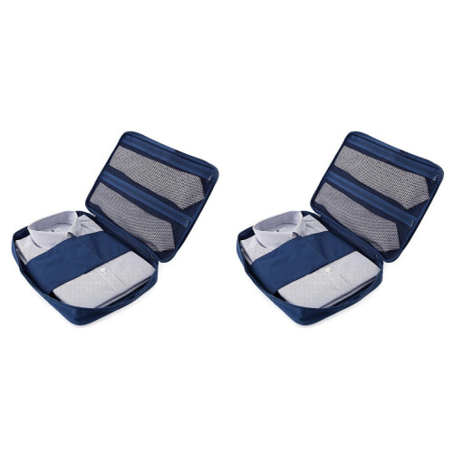 2Pcs Dark Blue Hand Tool Storage Bag Knitting Yarn Craft Organizer 1
