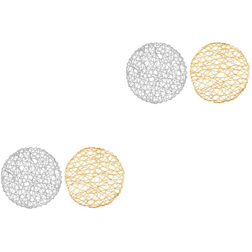 4Pcs PVC Round Braided Placemats Dining Table Mats 2