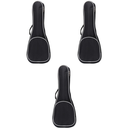 3Pcs Waterproof Guitar Gig Bag Black with Pockets and Convenient Strap 2