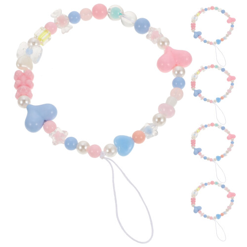 15Pcs Resin Beaded Phone Wrist Straps Multi Decorative Chains for Keys