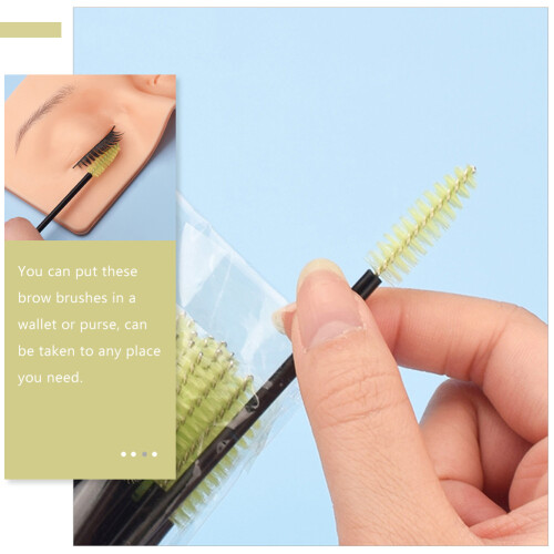 50Pièces Brosse Sourcils Jetable Nylon Vert Pour 2
