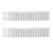 4Pcs Flexible White Wooden Mini Fence Adornments for DIY Garden Scenes