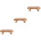 3Pcs Light Brown Wood Step Stools Stable Footrest for Home Office 7