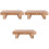 3Pcs Light Brown Wood Step Stools Stable Footrest for Home Office 5