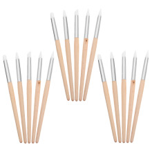 60Pcs Portable Khaki Nail Art Brushes Clay Tools for Girls