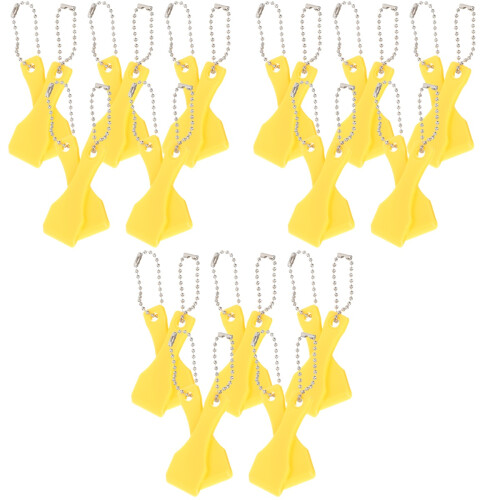 30Pcs Lightweight Plastic Scratcher Yellow Keychain Tool 2