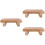 3Pcs Light Brown Wood Step Stools Stable Footrest for Home Office 8