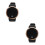 2Pcs Comfortable PU Black LED Watch for Men Women 8