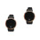 2Pcs Comfortable PU Black LED Watch for Men Women 2