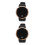 2Pcs Comfortable PU Black LED Watch for Men Women 7