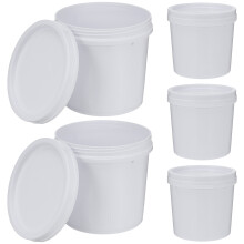 15Pcs Multipurpose White Plastic Buckets with Lid for Water Storage