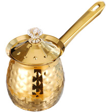 2Pcs Sturdy Golden Stainless Steel Coffee and Milk Pot for Daily Use