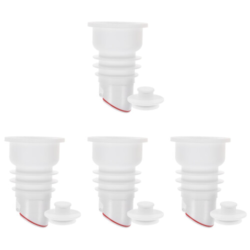 4Pcs Shower Drain Core Silicone White Odor Proof Backflow Preventer 2