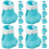 16Pcs Soft Silicone Cat Boots Claw Covers Paw Protectors Sky-Blue 7