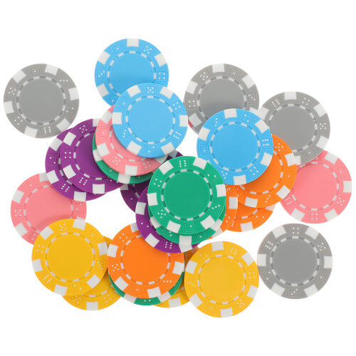 112Pcs PP Poker Game Chips Assorted Color Plastic Tokens for Home Use 2