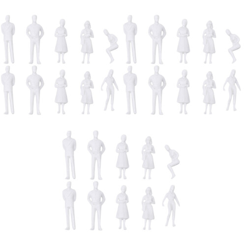 30St Plastic Witte Mini Mensen Figuren Voor Modelspoor Landschap Decor 2