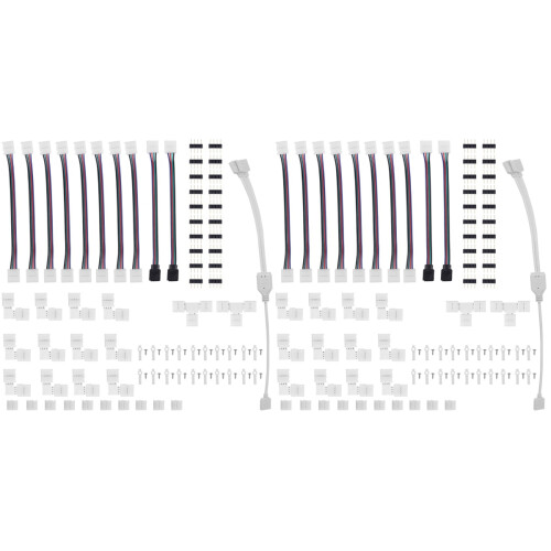 2Sets Rgb LED Strip Connector Voor Flexibele 4-Pin Strips, Multi Color 1