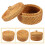 5Pcs Brown Rattan Round Snack Boxes Decorative Containers for Home Use 5