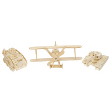 6St 3D Zelfbouw Model Kinderspeelgoed Beige Kleur