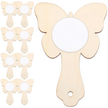 50St Kleine Spiegels Beige Met Handvat Voor Knutselprojecten