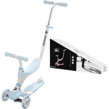 HyperMotion Laufrad Kinder Scooter Evolutiv 5 in 1 bis 50 KG Schiebestange Fußstütze Sitz Lenker verstellbar - CE Blau