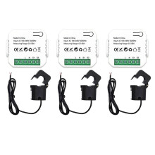 3X Tuya  Life ZigBee Licznik Energii 80A z Zaciskiem PrzekłAdnika PrąDowego Monitor Mocy KWh Statystyka Energii Elektrycznej 110V 240V