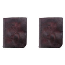 2X Wrinkle Wallet,Vintage Handmade Cow Leather Card Holder for Men, Leather Bifold Money Clips,Coffee