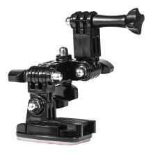 Helmbevestigingsadapter voor actiecamera's Universele rechte armbevestiging Kliksysteem Gebogen basis Geschikt voor helm Antislip en trillingsdempend