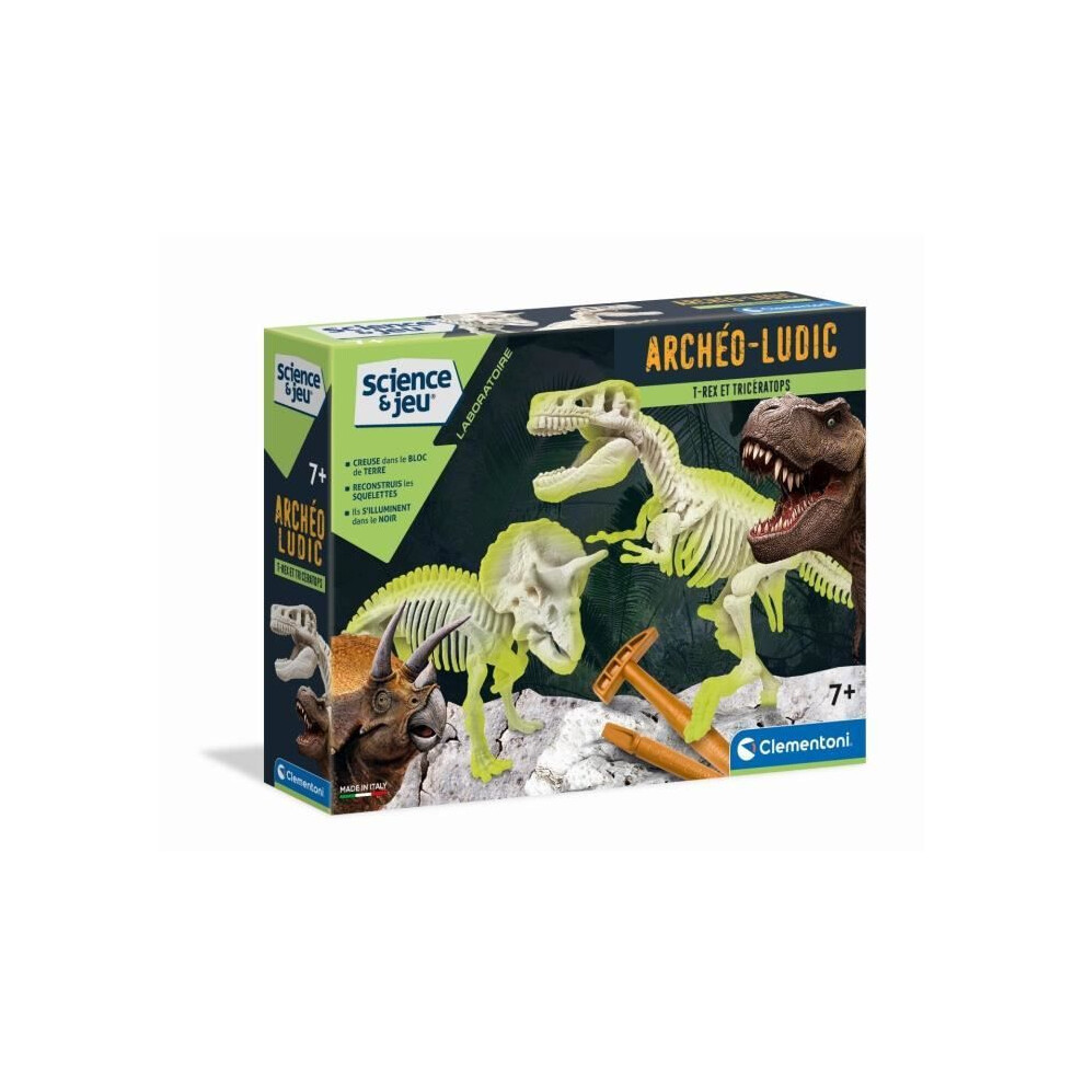 New Clementoni - Science & Games - Archéo Ludic - T-Rex & Triceratops