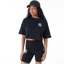 (L) New York Yankees Crop Tshirt Womens New Era Lifestyle Tshirt black