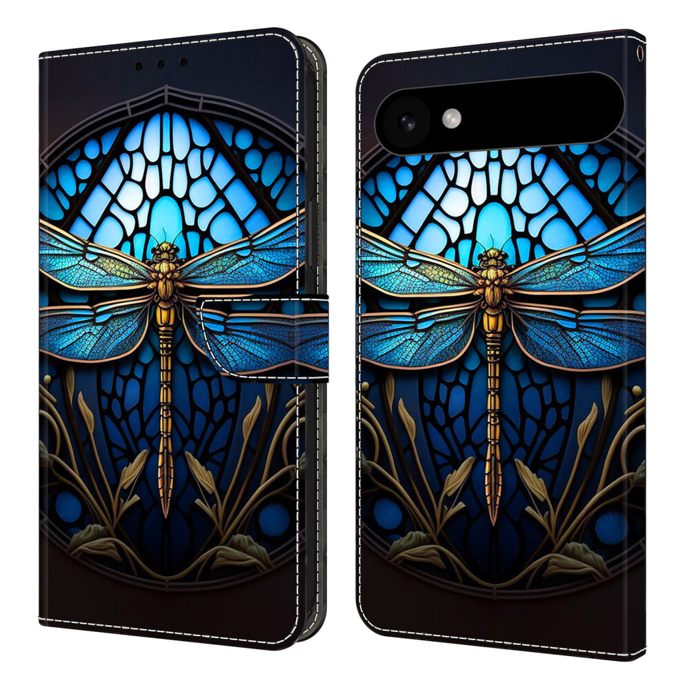 (Iphone Air, Dragonfly) For Iphone Air Case With Card Slot Pattern Printed Tpu+Pu Leather Flip Phone Cover Blue 6914287674844